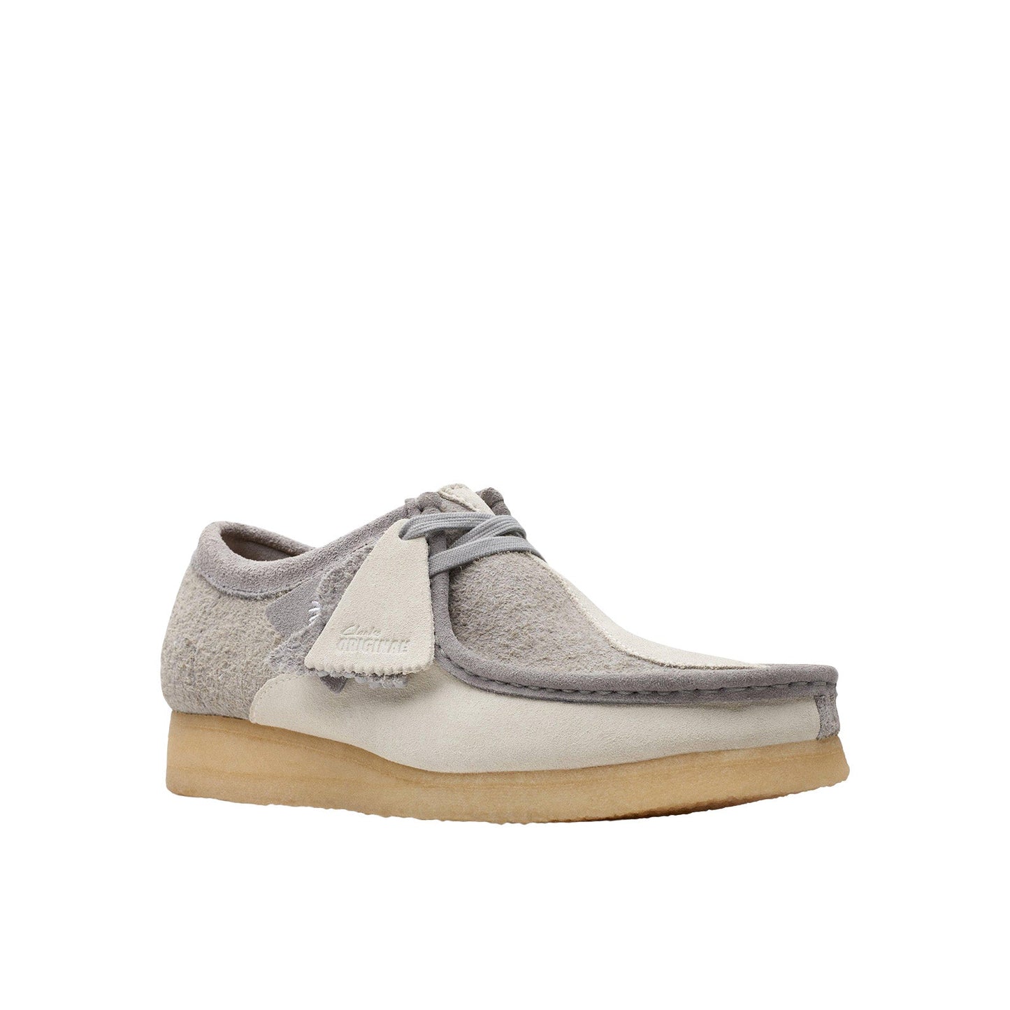 Clarks Wallabee 26176525 Mens Gray Leather Oxfords & Lace Ups Casual Shoes