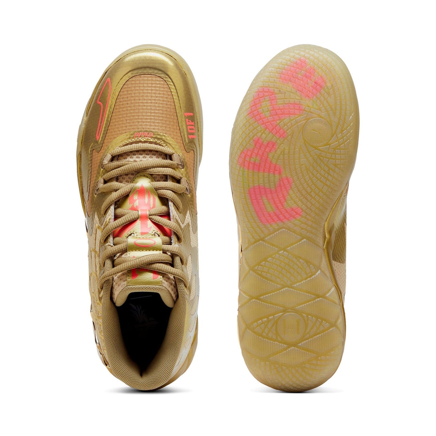 Puma Lamelo Ball MB.01 Golden Child Mens Gold Athletic Basketball Shoes