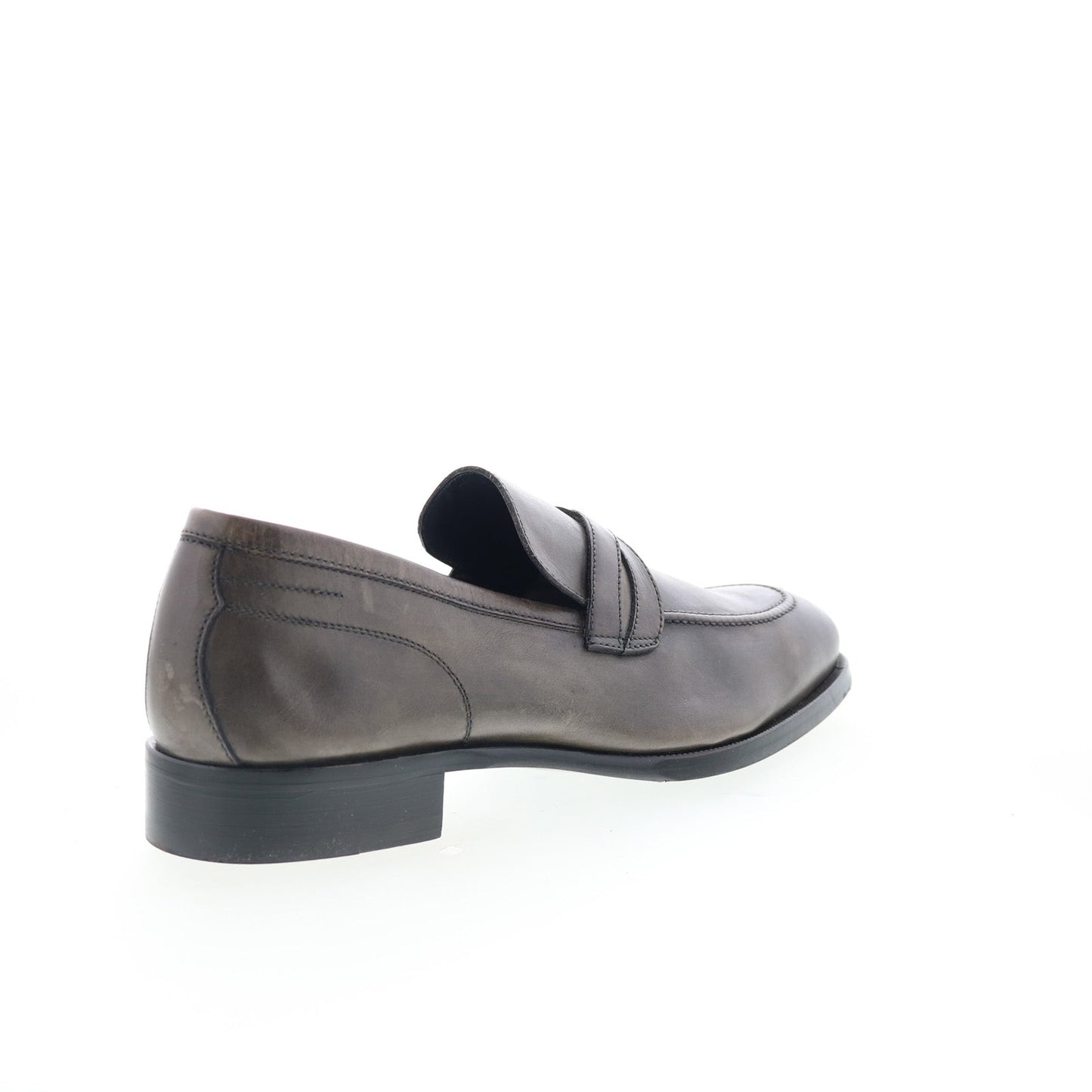 Di Bianco Manzoni Mens Gray Leather Slip On Loafers & Slip Ons Penny Shoes