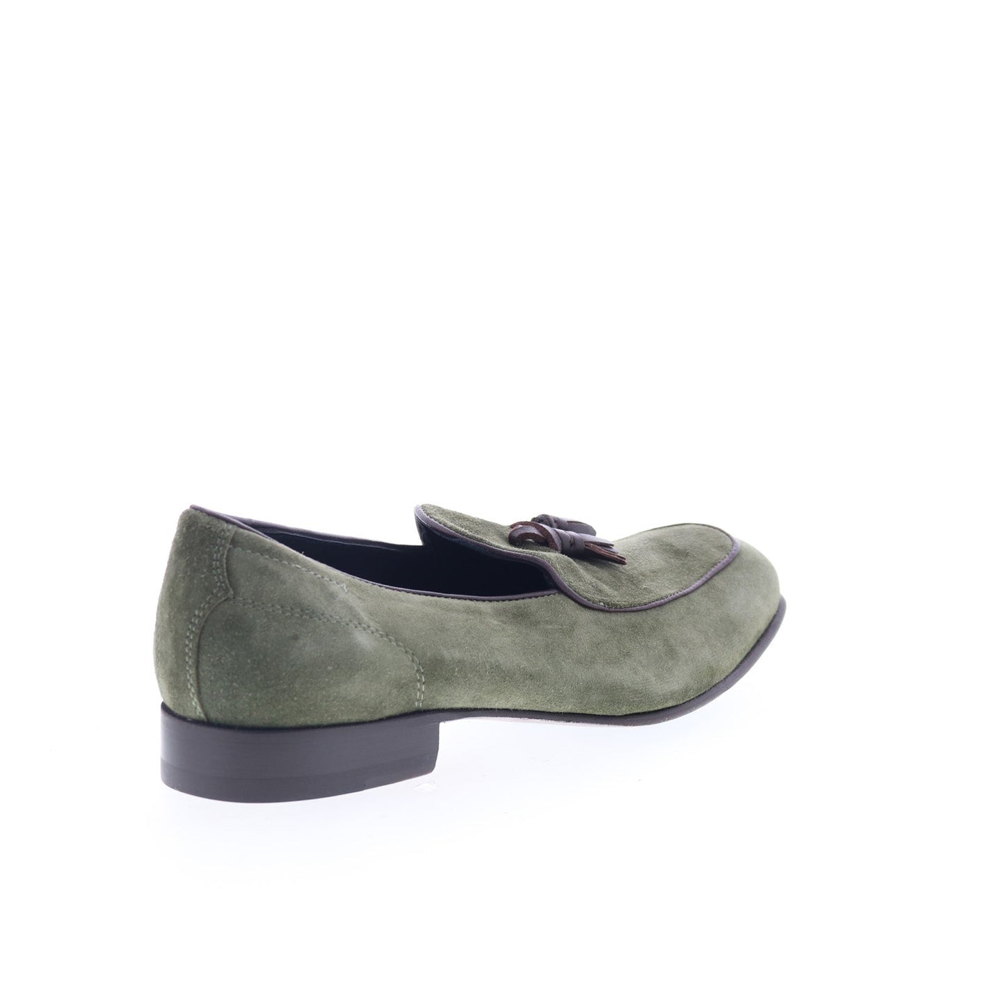Di Bianco Vomero Mens Green Suede Slip On Loafers & Slip Ons Casual Shoes