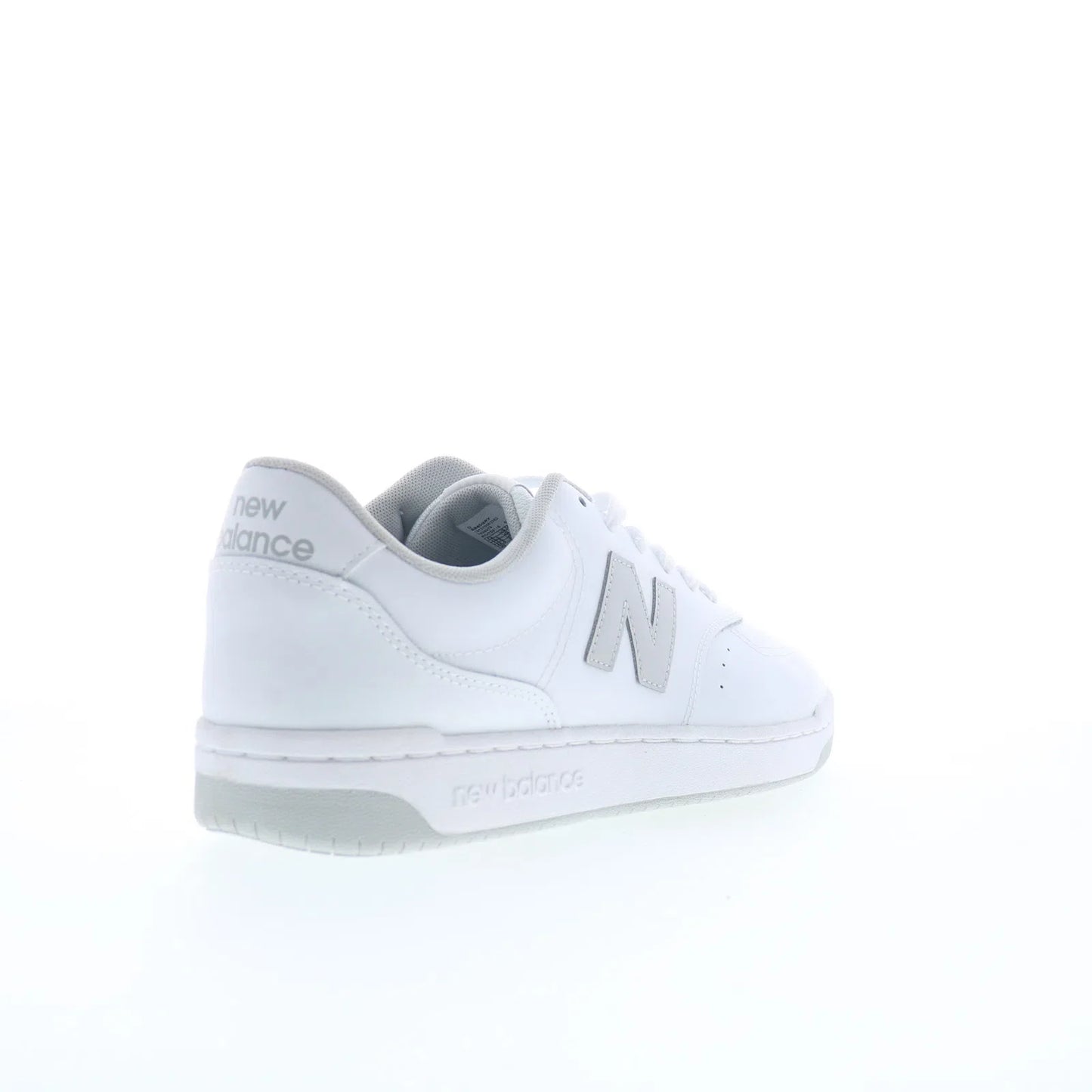 New Balance BB80 BB80GRY Mens White Leather Lace Up Lifestyle Sneakers Shoes