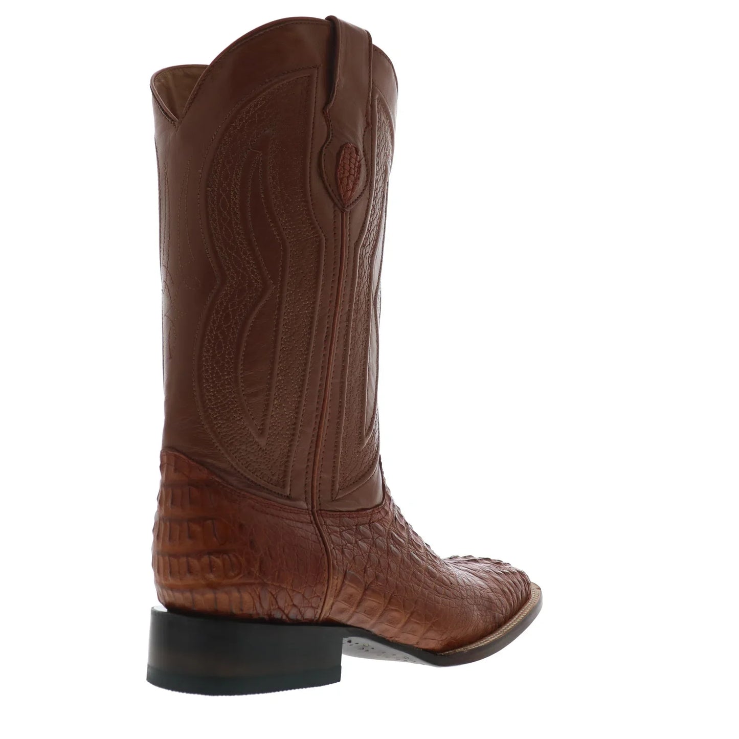 Ferrini Caiman Crocodile S-Toe 1049302 Mens Brown Wide Cowboy Western Boots