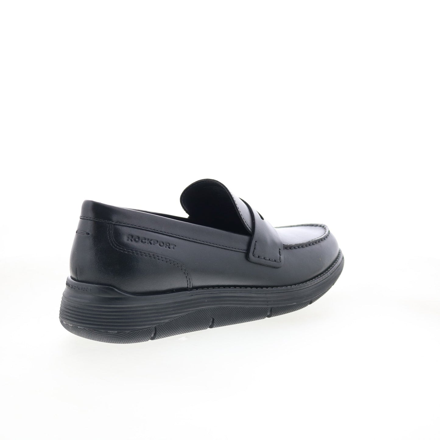 Rockport Liam RMLIAM Mens Black Wide Leather Loafers & Slip Ons Penny Shoes