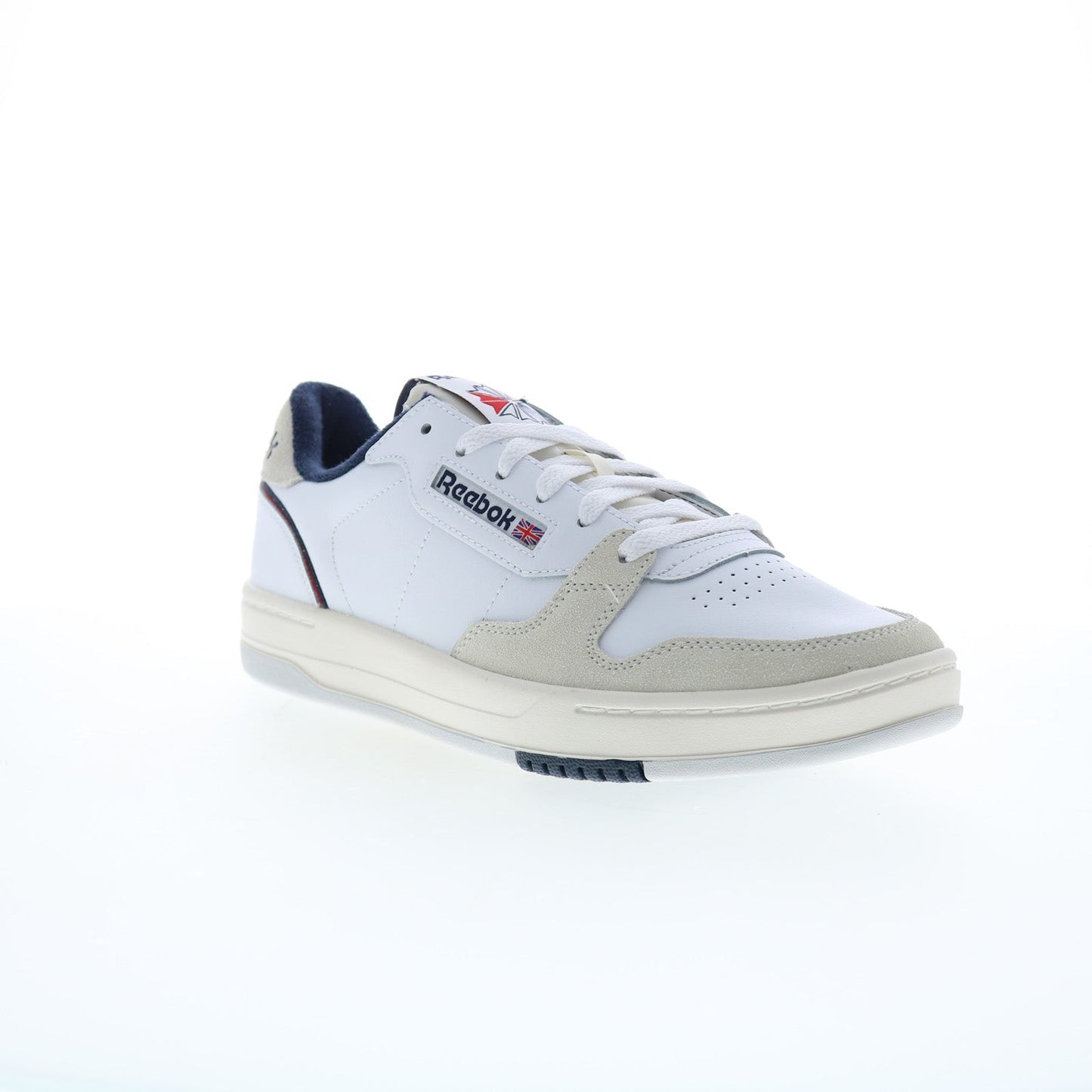 Reebok Phase Court Mens White Leather Lace Up Lifestyle Sneakers Shoes