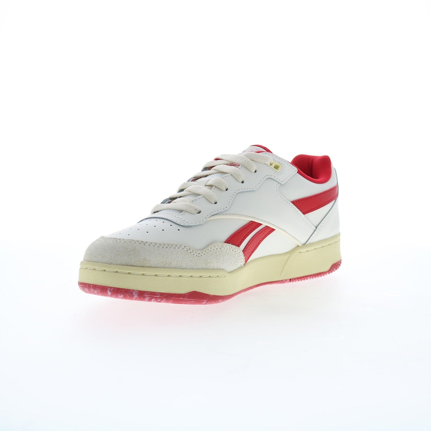 Reebok BB 4000 II Mens White Leather Lace Up Lifestyle Sneakers Shoes
