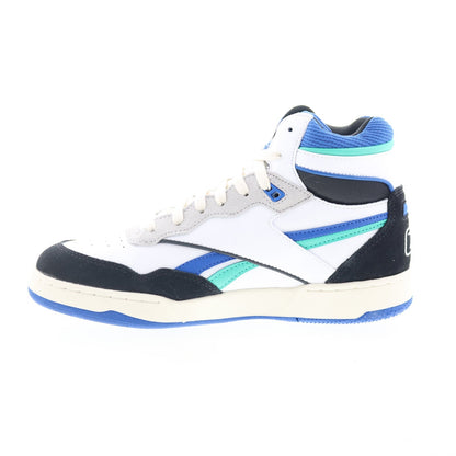 Reebok BB 4000 II Mid Mens White Suede Lace Up Lifestyle Sneakers Shoes