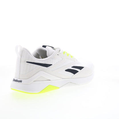 Reebok Nanoflex TR 2 Mens White Mesh Lace Up Athletic Cross Training Shoes