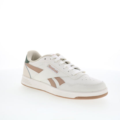 Reebok Court Advance Womens Beige Leather Lace Up Lifestyle Sneakers Shoes