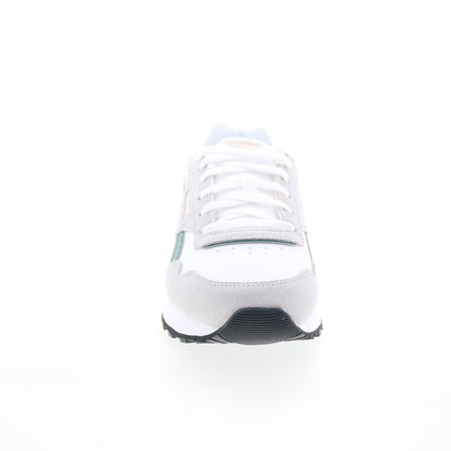 Reebok Glide Mens White Suede Lace Up Lifestyle Sneakers Shoes