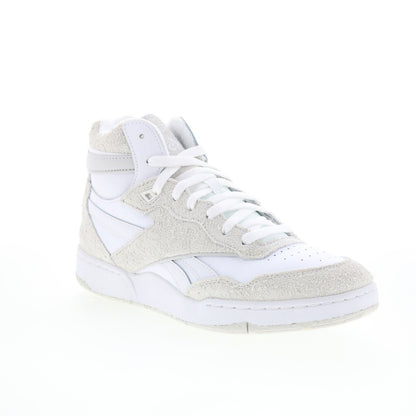 Reebok BB 4000 II Mid Mens White Suede Lace Up Lifestyle Sneakers Shoes