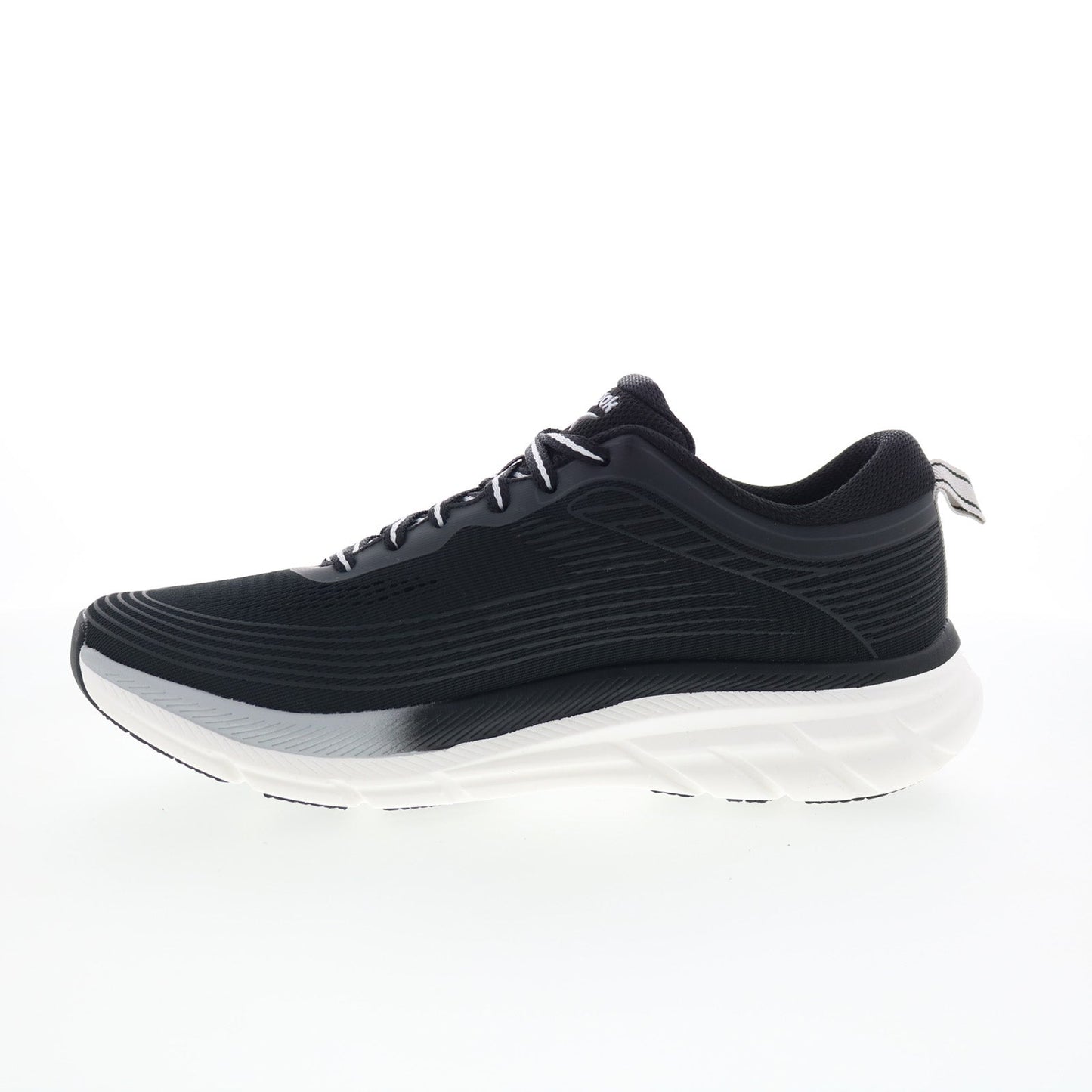 Reebok Road Strider Mens Black Canvas Lace Up Athletic Running Shoes