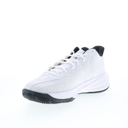 Reebok Press Mens White Canvas Lace Up Athletic Basketball Shoes