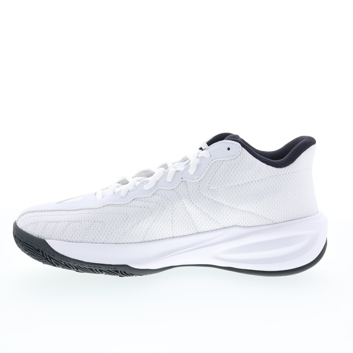 Reebok Press Mens White Canvas Lace Up Athletic Basketball Shoes