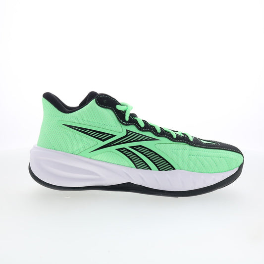 Reebok Press Mens Green Mesh Lace Up Athletic Basketball Shoes