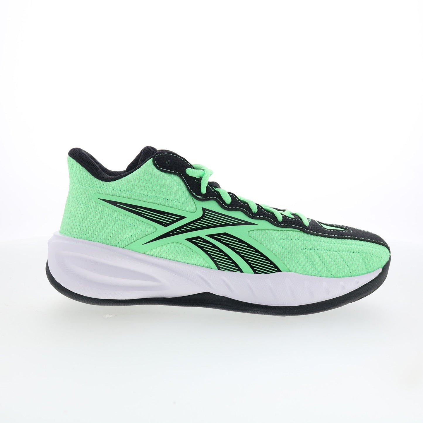 Reebok Press Mens Green Mesh Lace Up Athletic Basketball Shoes