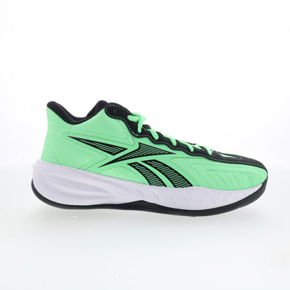 Reebok Press Mens Green Mesh Lace Up Athletic Basketball Shoes