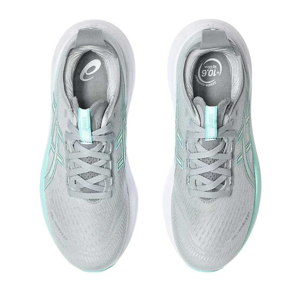 Gel-Nimbus 27 (Wide) Women's :Piedmont Grey | Illuminate Mint