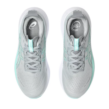 Gel-Nimbus 27 (Wide) Women's :Piedmont Grey | Illuminate Mint