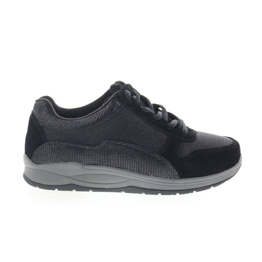 Drew Tuscany 10555-19 Mens Black Extra Wide Suede Lifestyle Sneakers Shoes