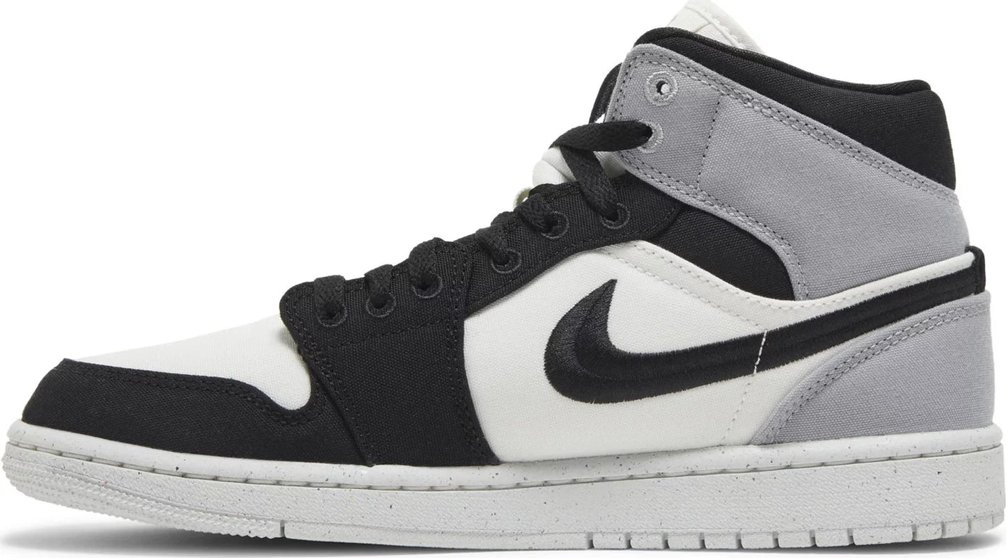 Nike Womens Air Jordan 1 Mid SE Sneakers - 'Light Steel Grey Canvas'