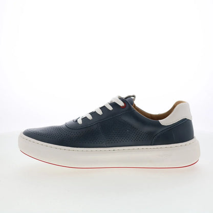 Johnston & Murphy 25-2850 Mens Blue Leather Lace Up Lifestyle Sneakers Shoes