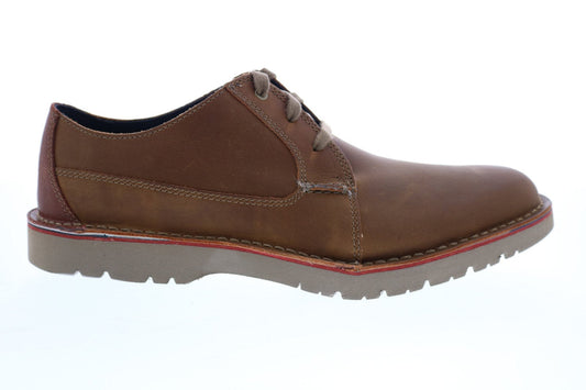 Clarks Vargo Plain 26136676 Mens Brown Leather Oxfords & Lace Ups Plain Toe Shoes