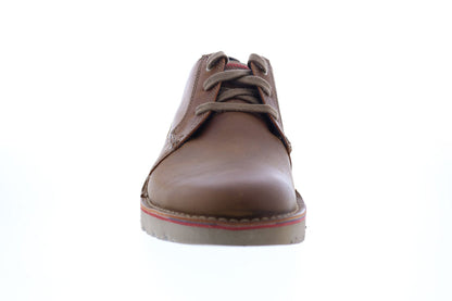 Clarks Vargo Plain 26136676 Mens Brown Leather Oxfords & Lace Ups Plain Toe Shoes