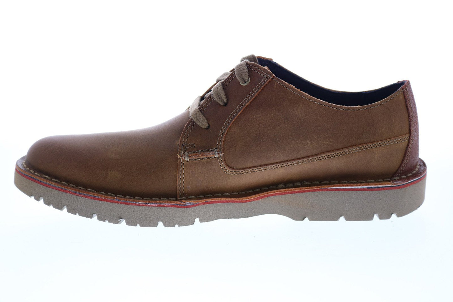 Clarks Vargo Plain 26136676 Mens Brown Leather Oxfords & Lace Ups Plain Toe Shoes