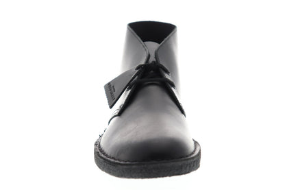 Clarks Desert Boot 26144225 Mens Black Leather Lace Up Chukkas Boots