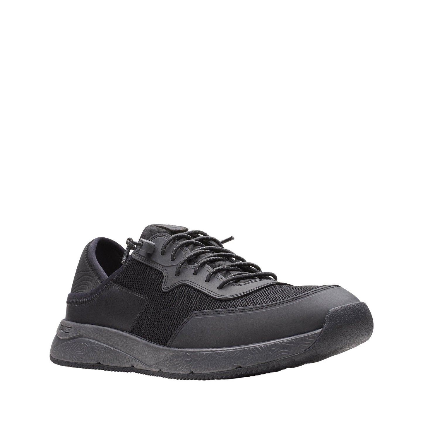 Clarks Davis Low 26165333 Mens Black Leather Lace Up Athletic Running Shoes