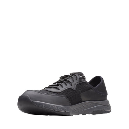 Clarks Davis Low 26165333 Mens Black Leather Lace Up Athletic Running Shoes