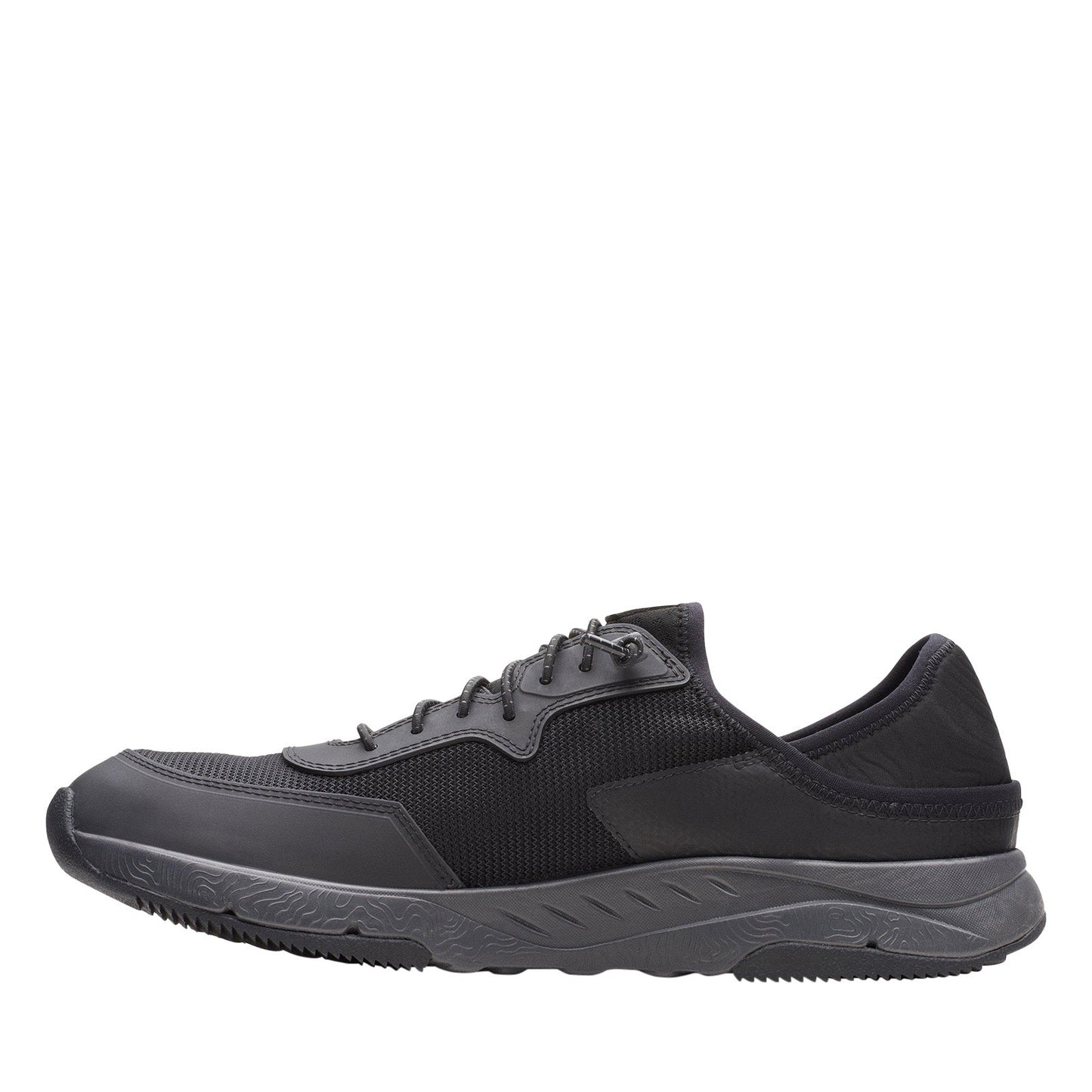 Clarks Davis Low 26165333 Mens Black Leather Lace Up Athletic Running Shoes