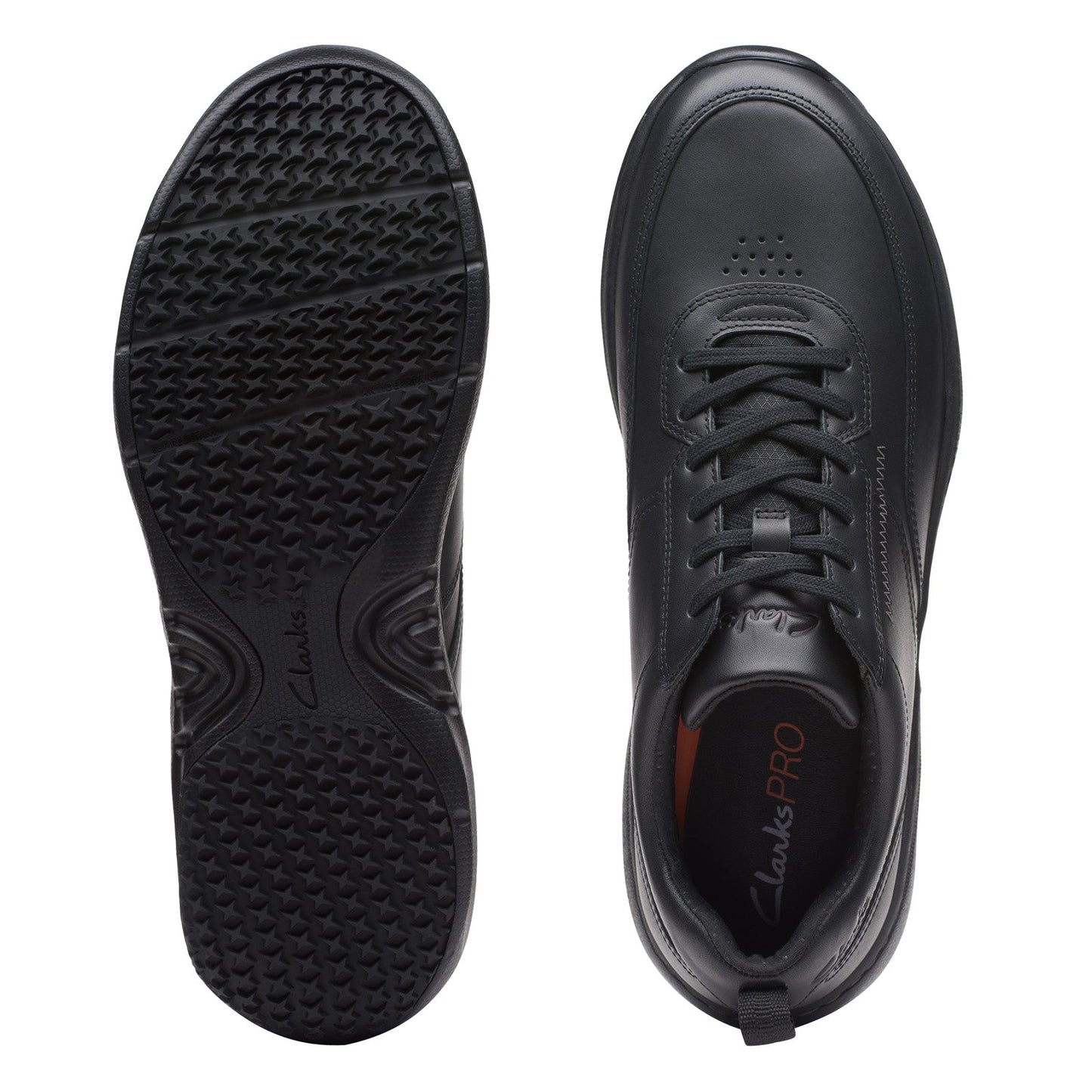 Clarks Pro Lace Mens Black Wide Oxfords & Lace Ups Casual Shoes