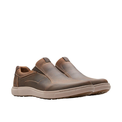 Clarks Mapstone Step Mens Brown Wide Loafers & Slip Ons Casual Shoes