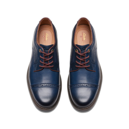 Clarks Un Shire Vibe 26176914 Mens Blue Oxfords & Lace Ups Cap Toe Shoes