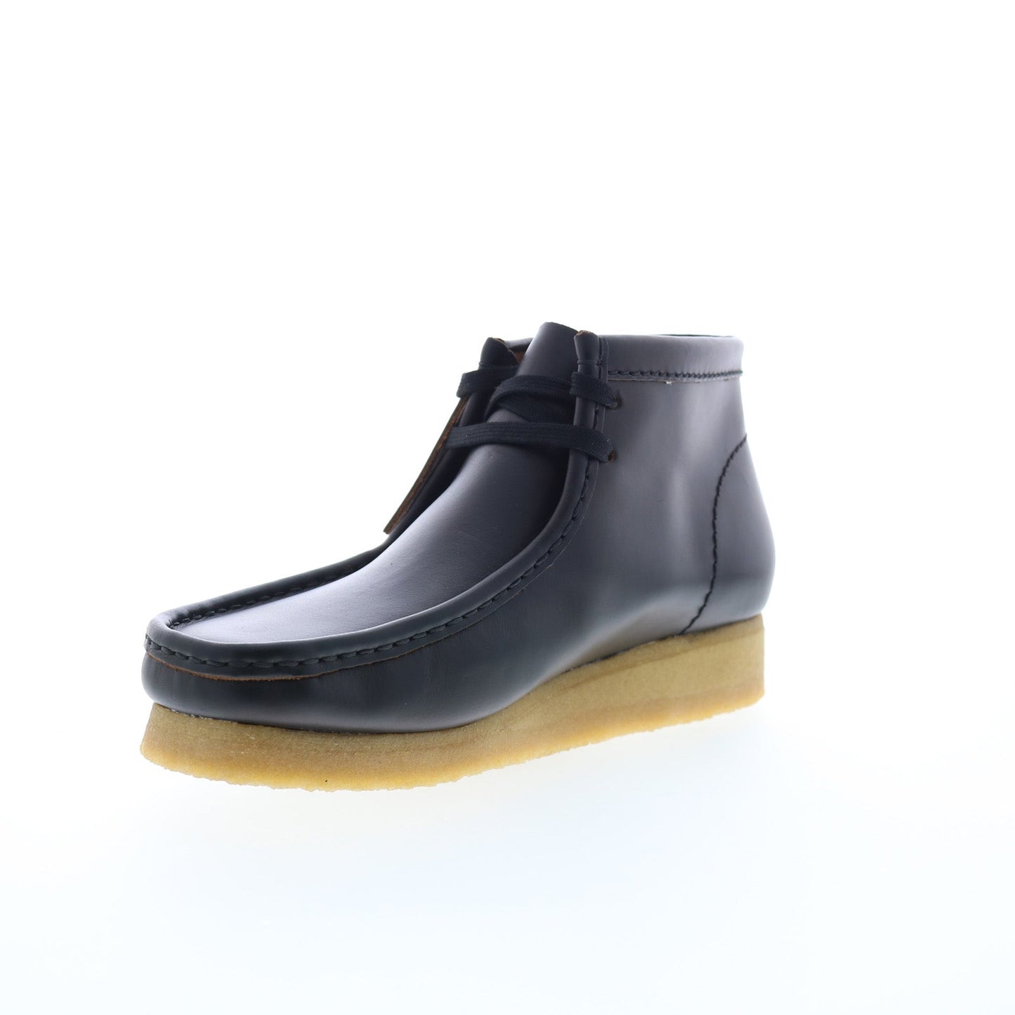 Clarks Wallabee Boot 26179167 Mens Black Leather Lace Up Chukkas Boots