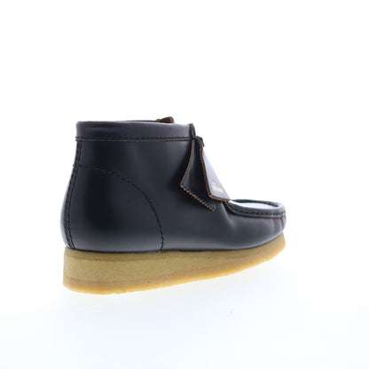 Clarks Wallabee Boot 26179167 Mens Black Leather Lace Up Chukkas Boots