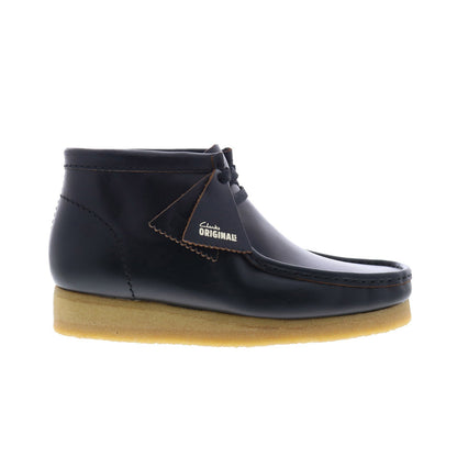 Clarks Wallabee Boot 26179167 Mens Black Leather Lace Up Chukkas Boots