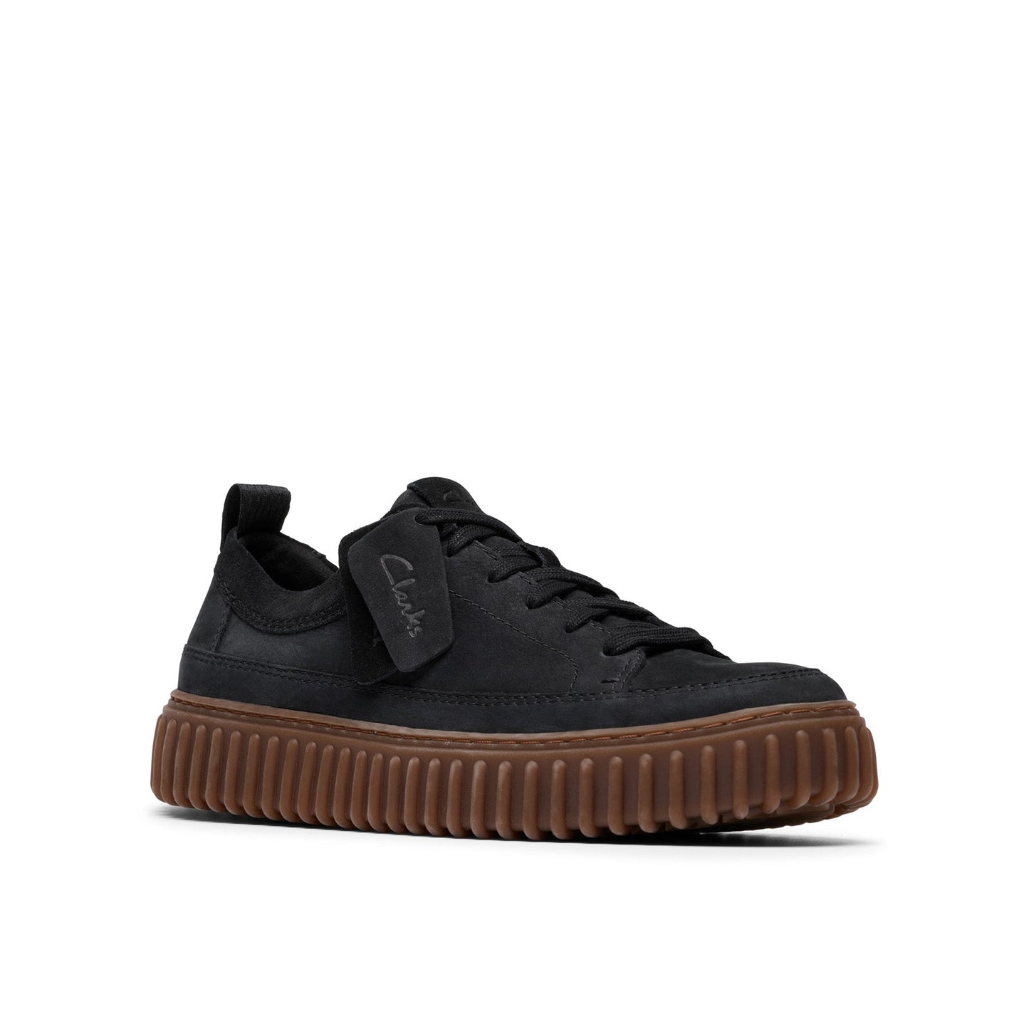 Clarks Torhill Lace 26183470 Mens Black Nubuck Lifestyle Sneakers Shoes