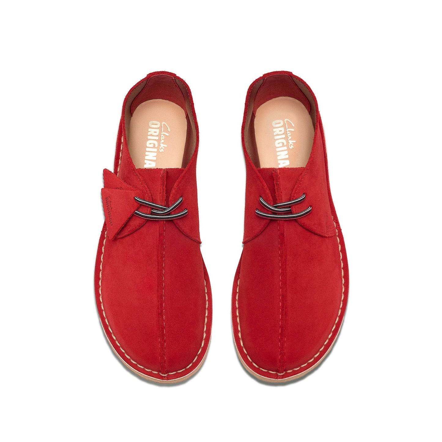 Clarks Desert Trek 26185630 Mens Red Suede Oxfords & Lace Ups Casual Shoes