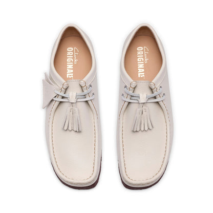 Clarks Wallabee 26185664 Mens White Leather Oxfords & Lace Ups Casual Shoes
