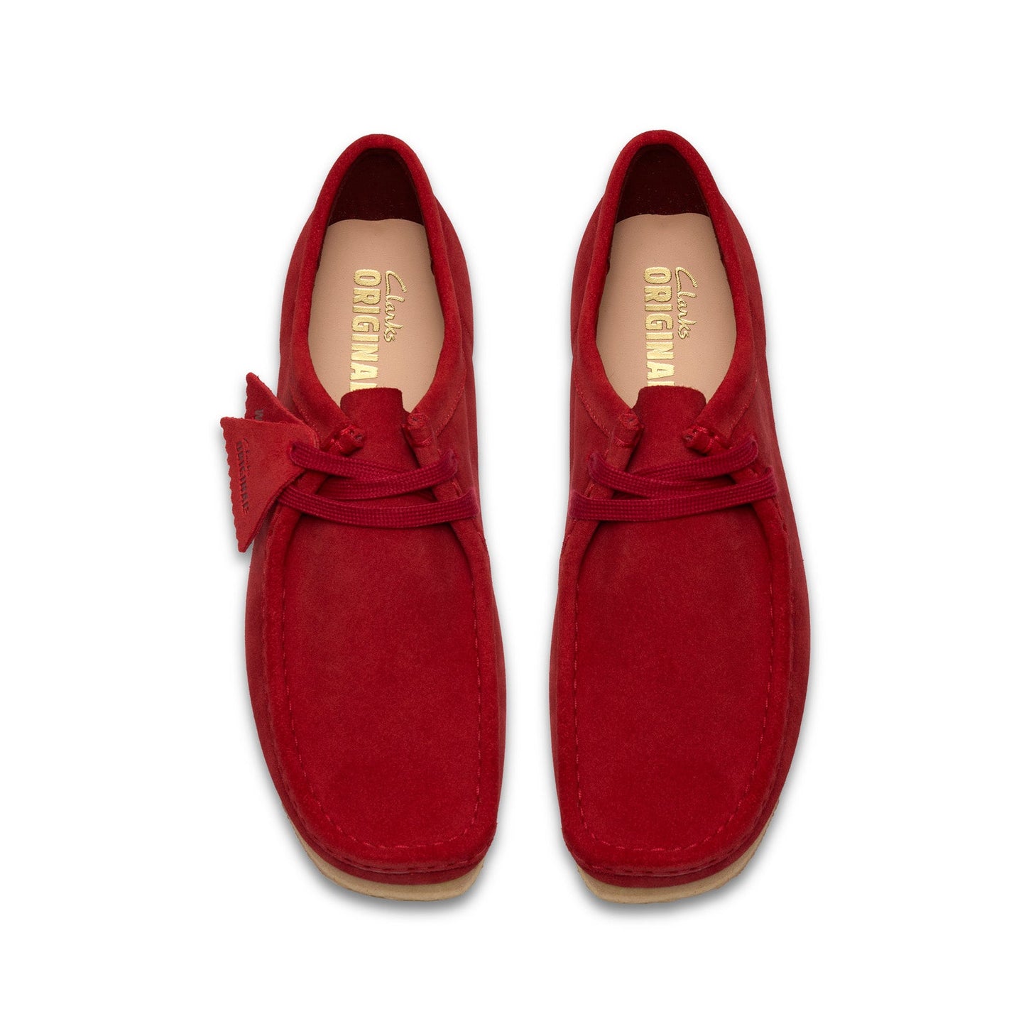 Clarks Wallabee 26186772 Mens Red Suede Oxfords & Lace Ups Casual Shoes