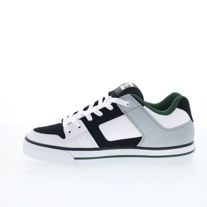 DC Pure 300660-WBN Mens White Leather Lace Up Skate Inspired Sneakers Shoes
