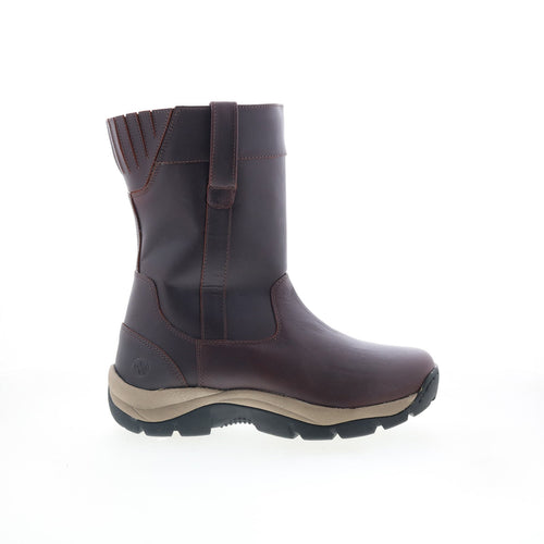 Jama Old West MB2064 Mens Brown Wide Leather Zipper Casual Dress Boots