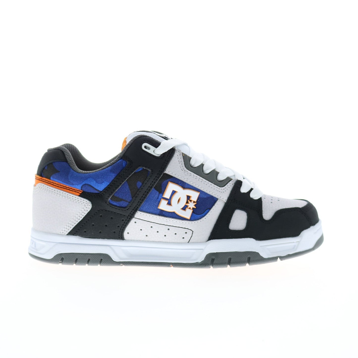 DC Stag 320188-TKE Mens White Leather Lace Up Skate Inspired Sneakers Shoes