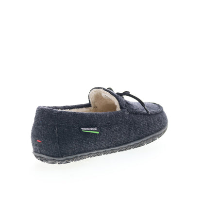 Minnetonka Eco Oak 4715-CHR Mens Gray Canvas Slip On Loafer Slippers Shoes