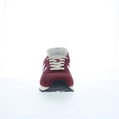 New Balance 574 U574RBK Mens Red Suede Lace Up Lifestyle Sneakers Shoes