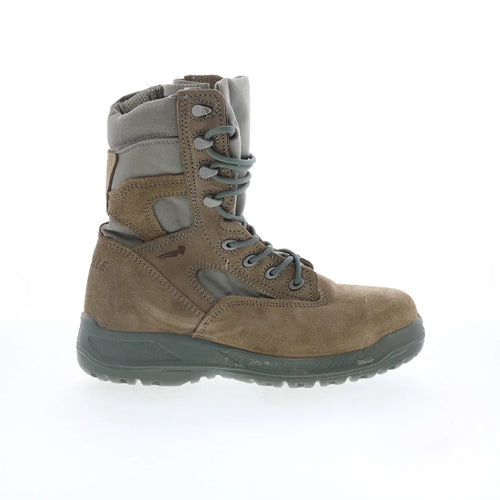 Belleville Tactical Made In USA 610Z Mens Gray Suede Lace Up Tactical Boots