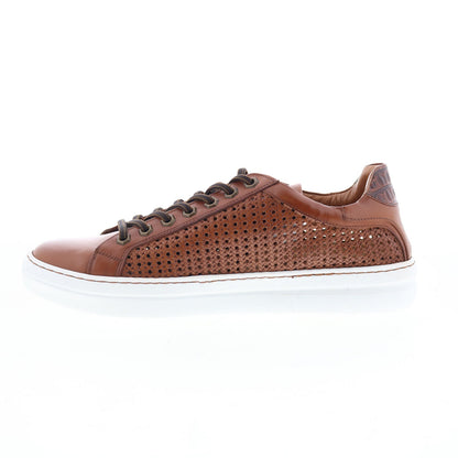 Zelli Italia Vento Calfskin Embossed Crocodile Mens Brown Sneakers Shoes