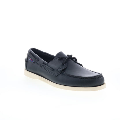 Sebago Docksides Portland Mens Black Leather Loafers & Slip Ons Boat Shoes